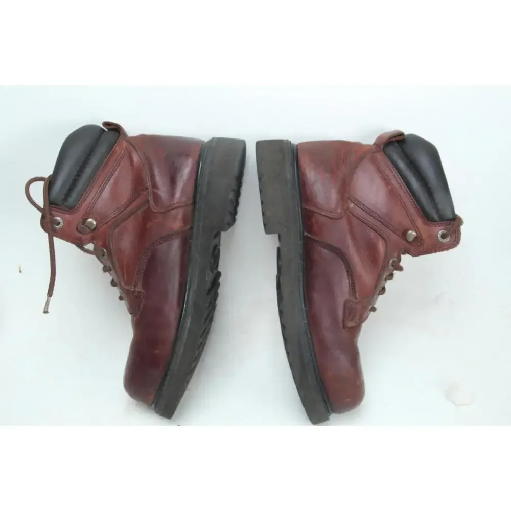 wolverine work boots steel toe leather lace up hiking mens sz 9.5 D